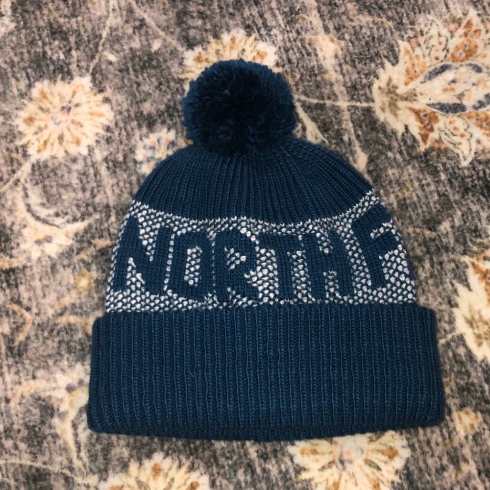 The North Face Navy and Light Gray Knit Beanie